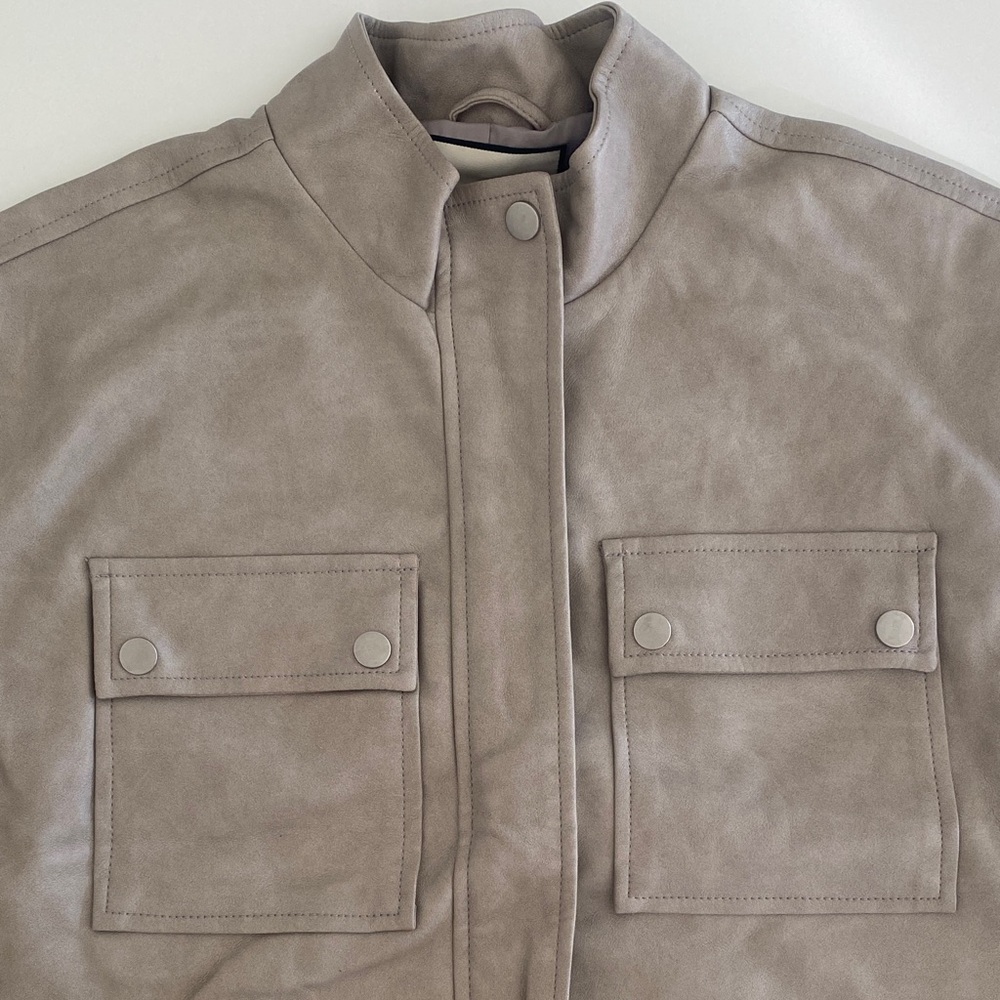 Women’s Grey Faux Leather Vest - Picture 3 of 4